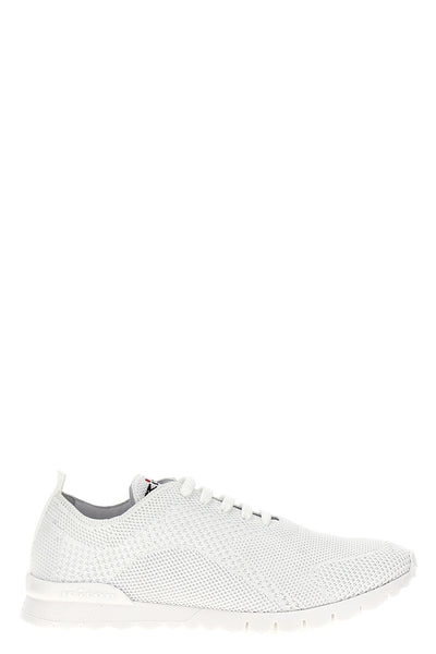 running textured fabric lace up sneakers