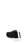running textured fabric lace up sneakers