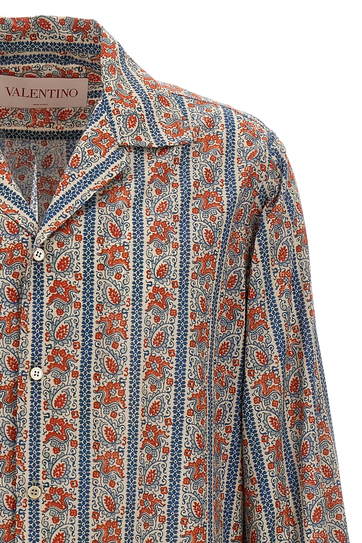 all-over voyage imaginaire print cotton muslin shirt