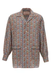 all-over voyage imaginaire print cotton muslin shirt