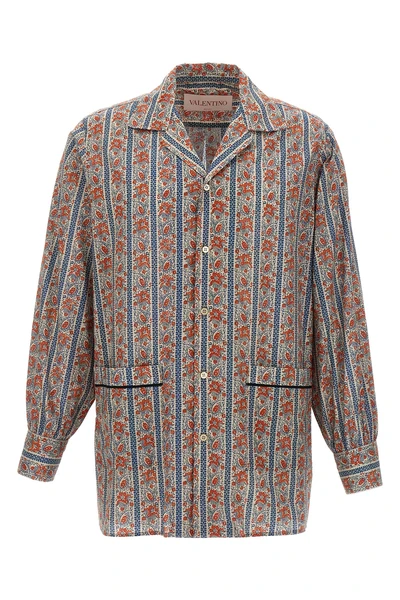 all-over voyage imaginaire print cotton muslin shirt