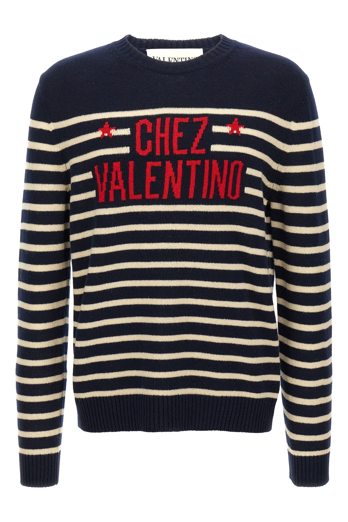 VALENTINO GARAVANI L 7 striped fineness wool sweater