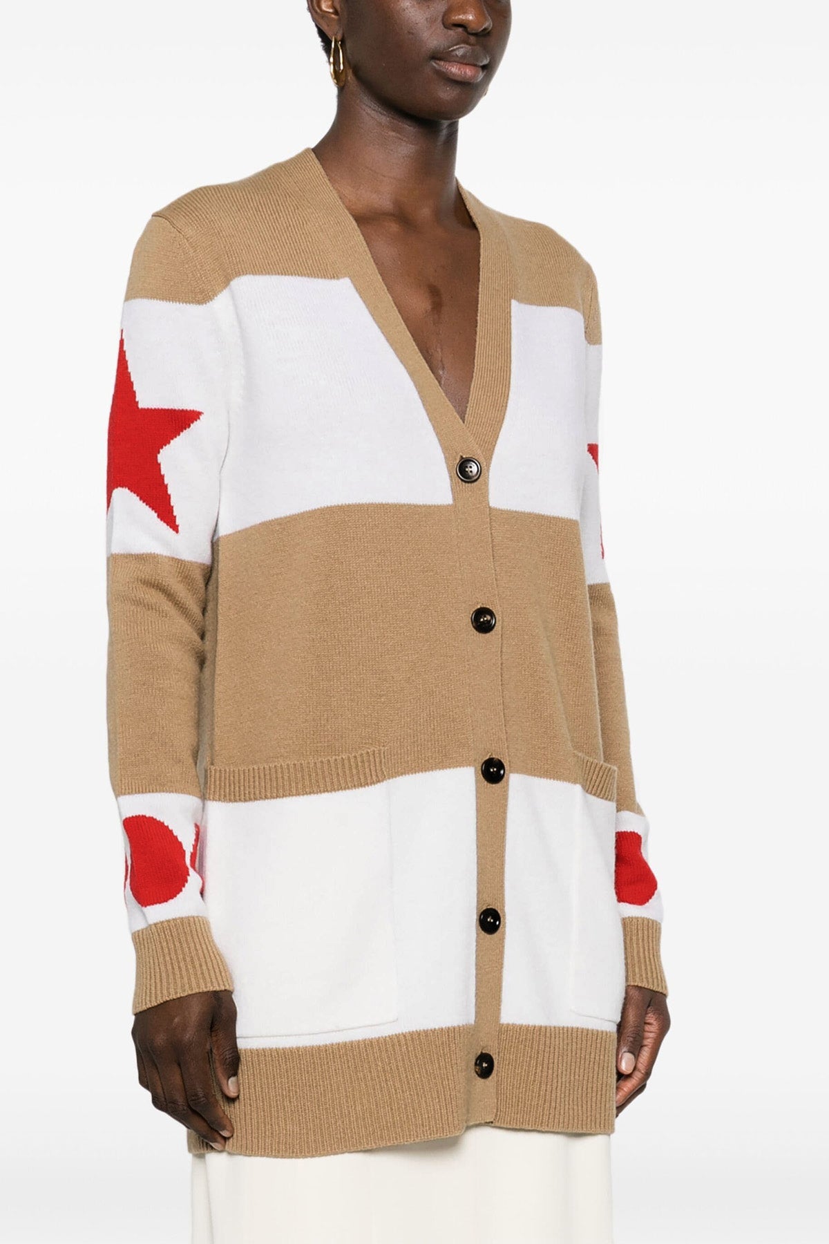 MAX MARA M valido cardigan in wool and cashmere jacquard pattern