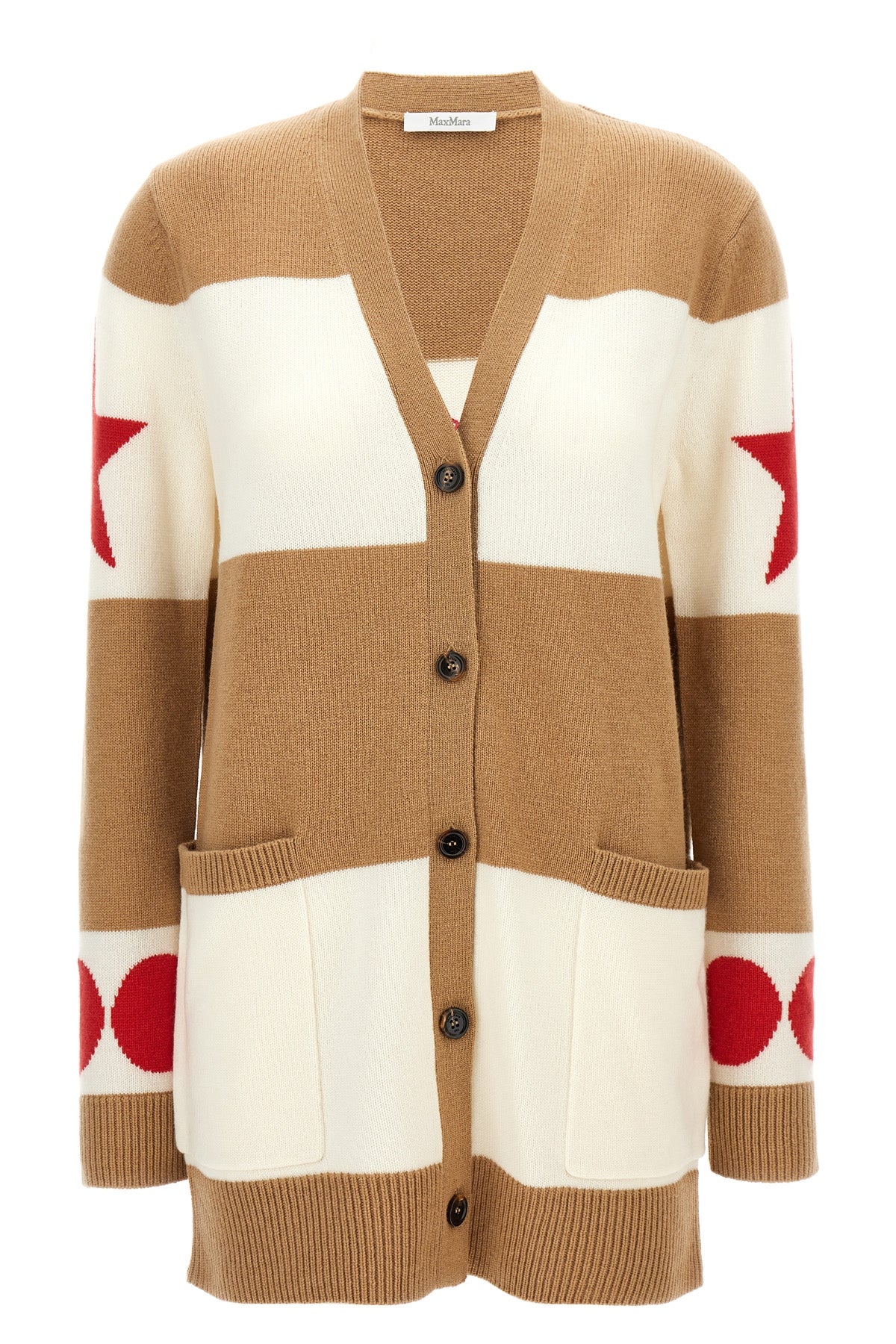 MAX MARA M valido cardigan in wool and cashmere jacquard pattern