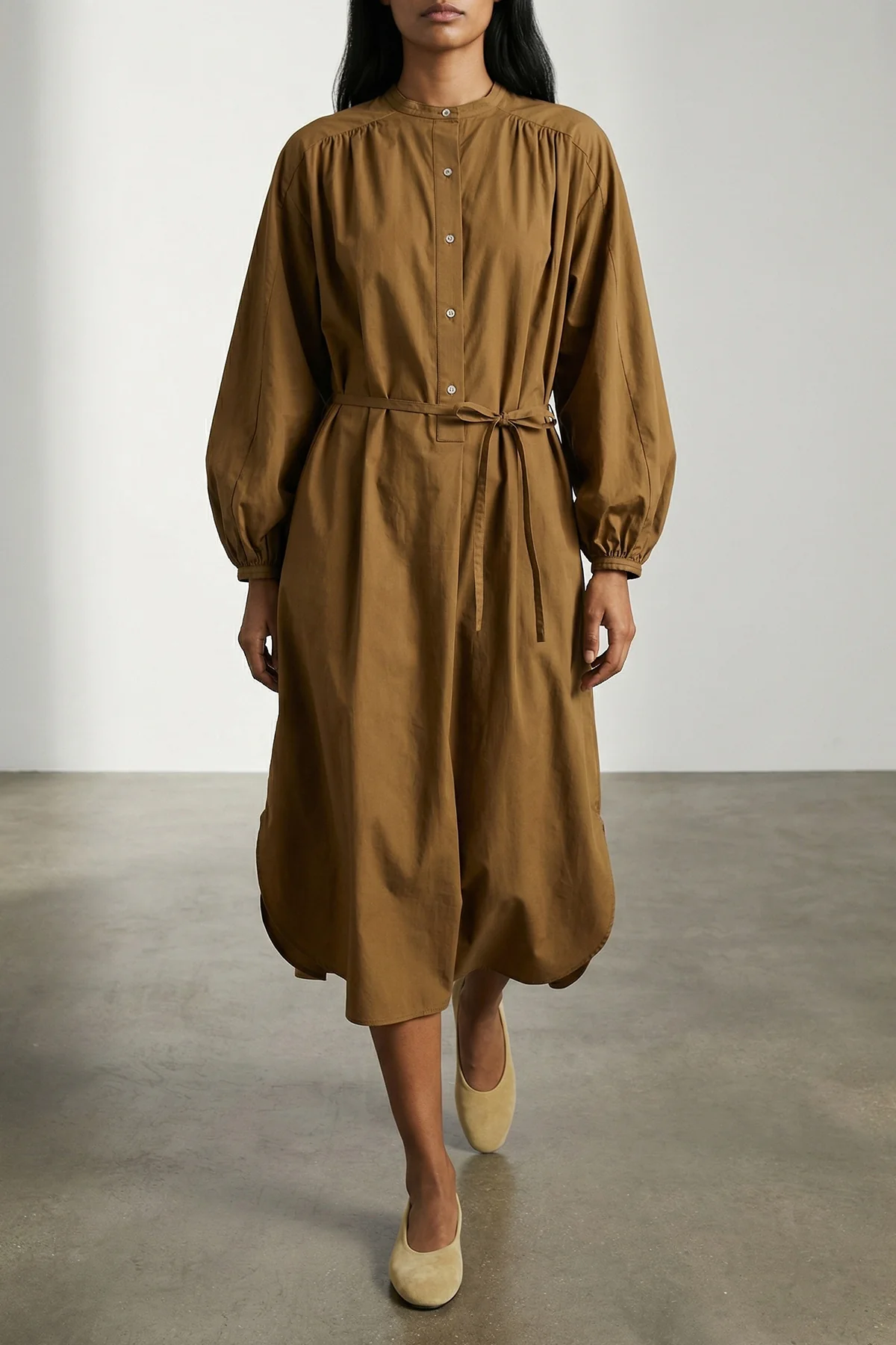vitti midi dress in cool cotton poplin style