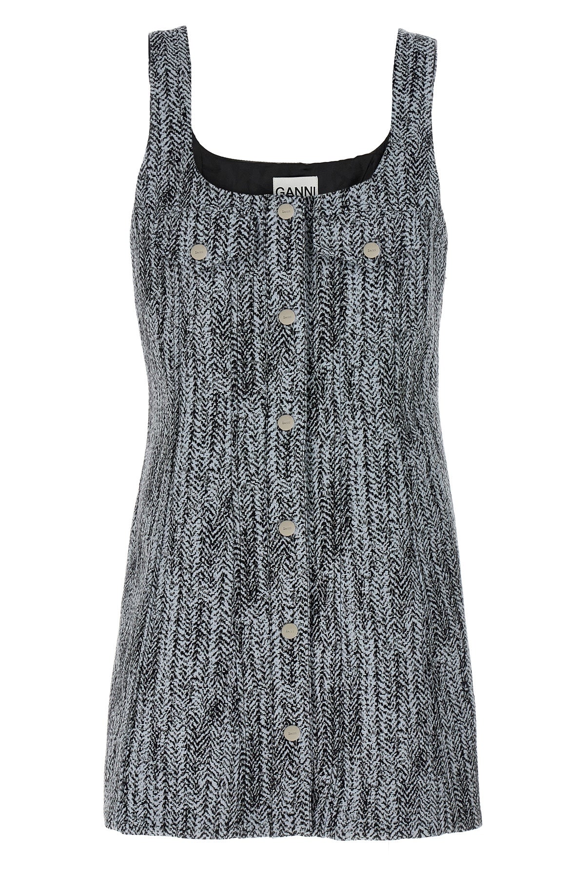 GANNI 36 cotton tweed mini dress