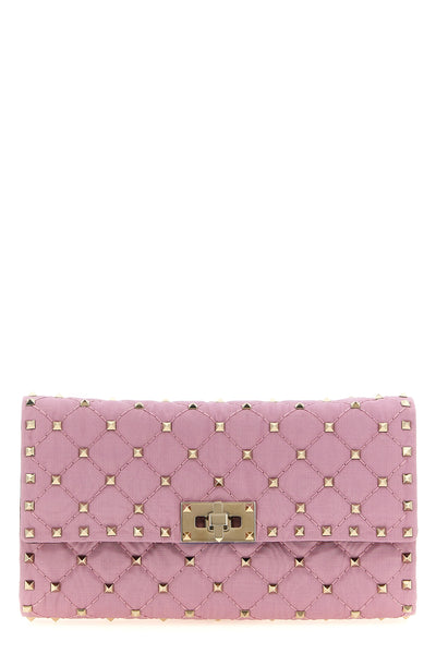 rockstud spike crossbody bag in quilted moiré fabric