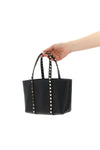 rockstud mini hammered leather shopping bag