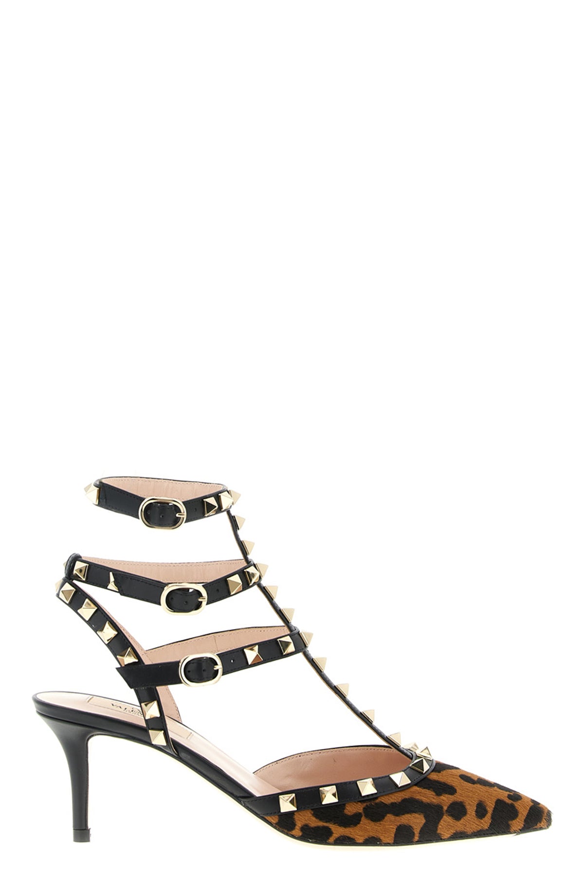 VALENTINO GARAVANI 35.5 rockstud pumps in calf calf calf animal print