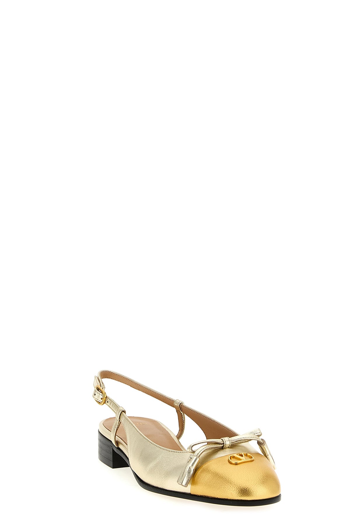 VALENTINO GARAVANI 38.5 valet du roi two-tone laminated leather slingback