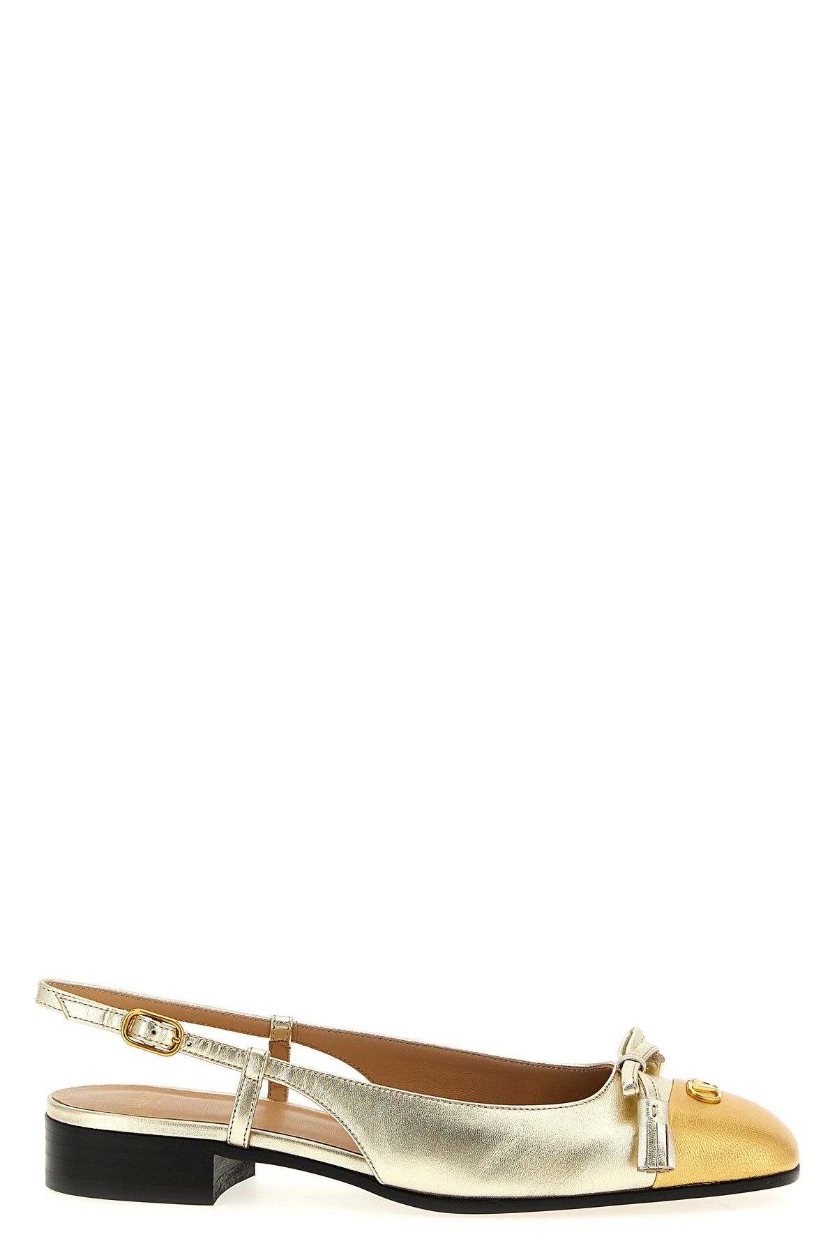 VALENTINO GARAVANI 38.5 valet du roi two-tone laminated leather slingback