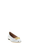 laminated leather ballet flats