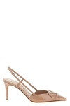 valentino garavani slingback pumps define a tapered silhouette in fine calf leat