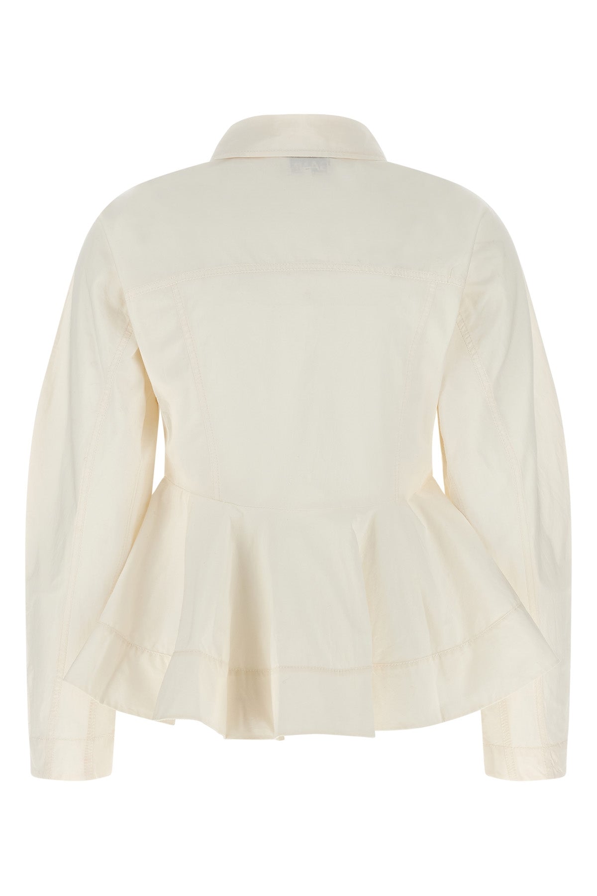 peplum slightly stretch cotton shirt