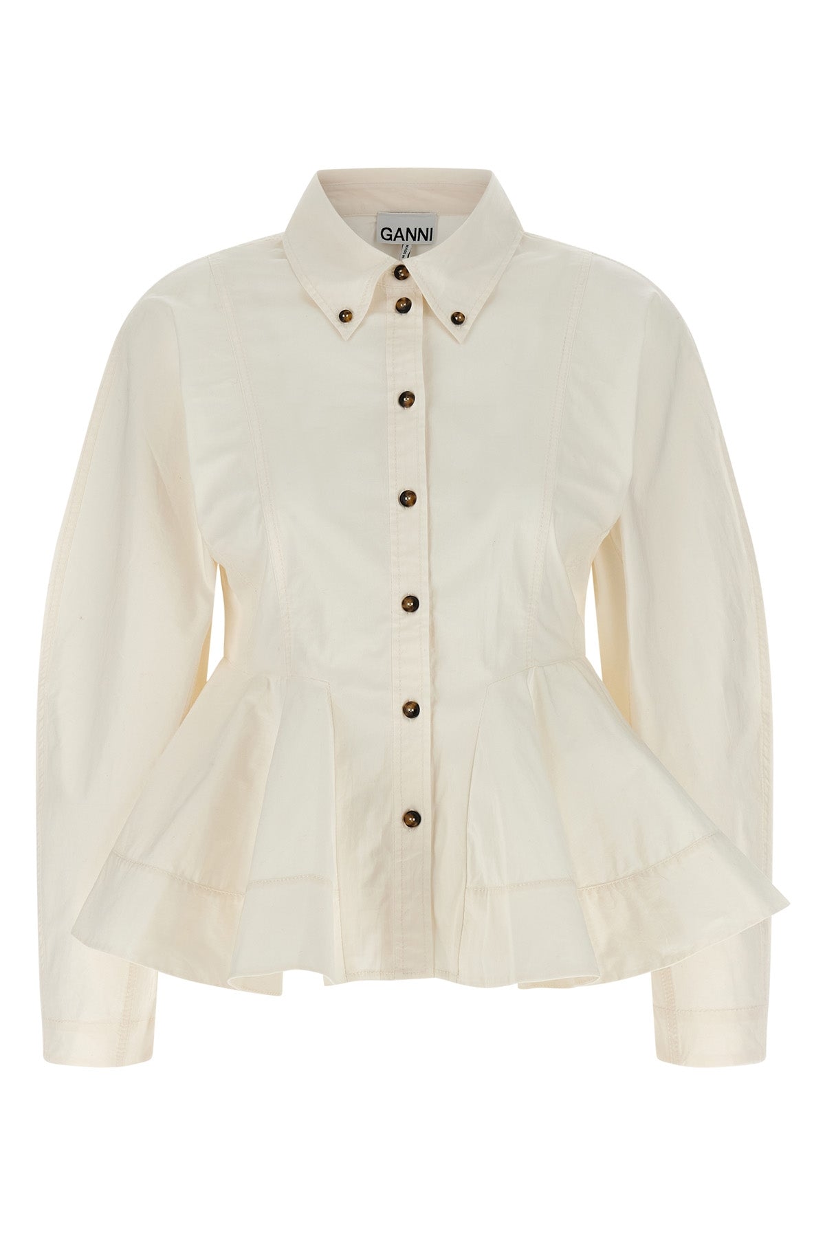peplum slightly stretch cotton shirt