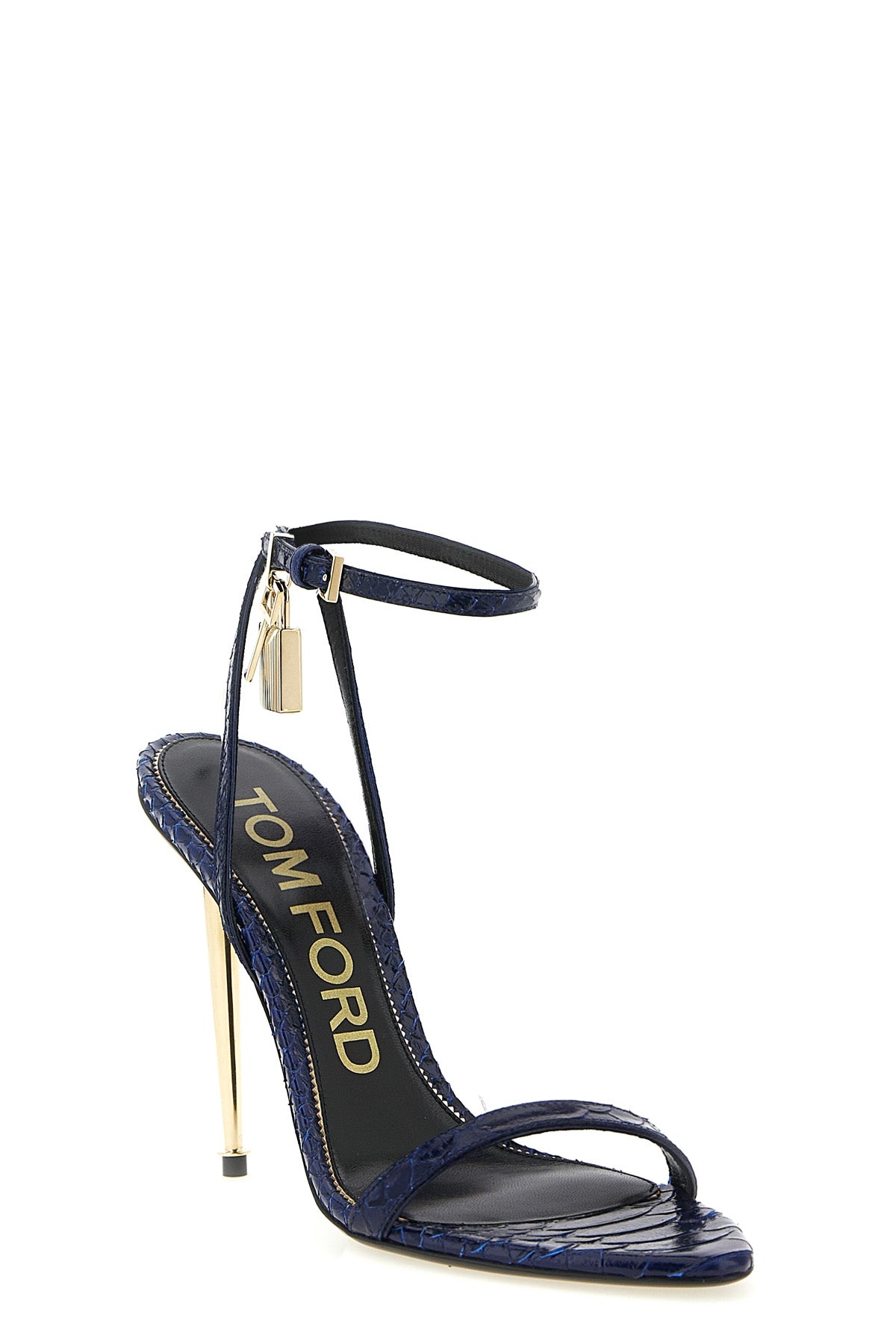 TOM FORD 37 python print leather sandals