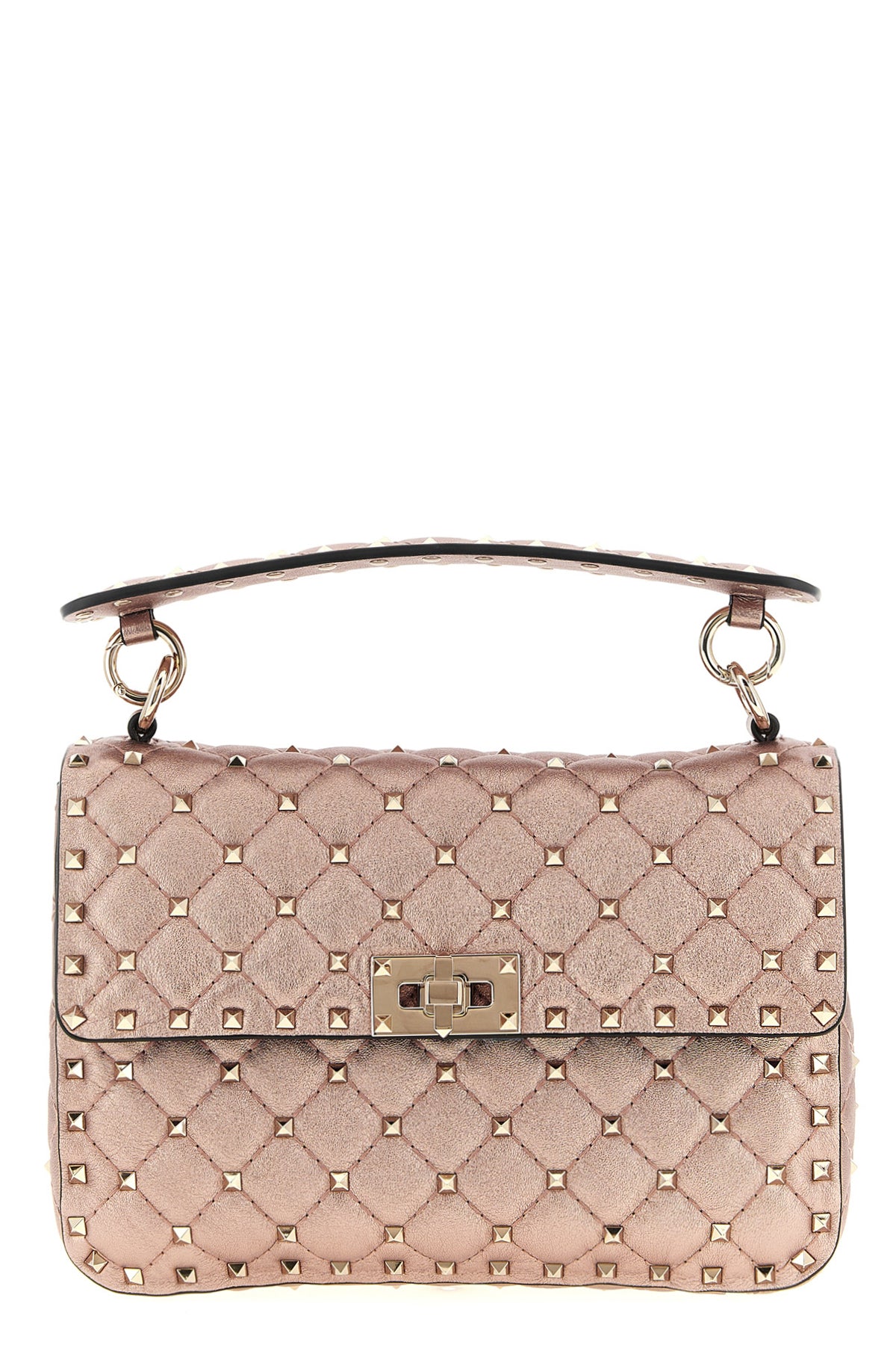 VALENTINO GARAVANI OS rockstud spike shoulder bag in laminated nappa leather