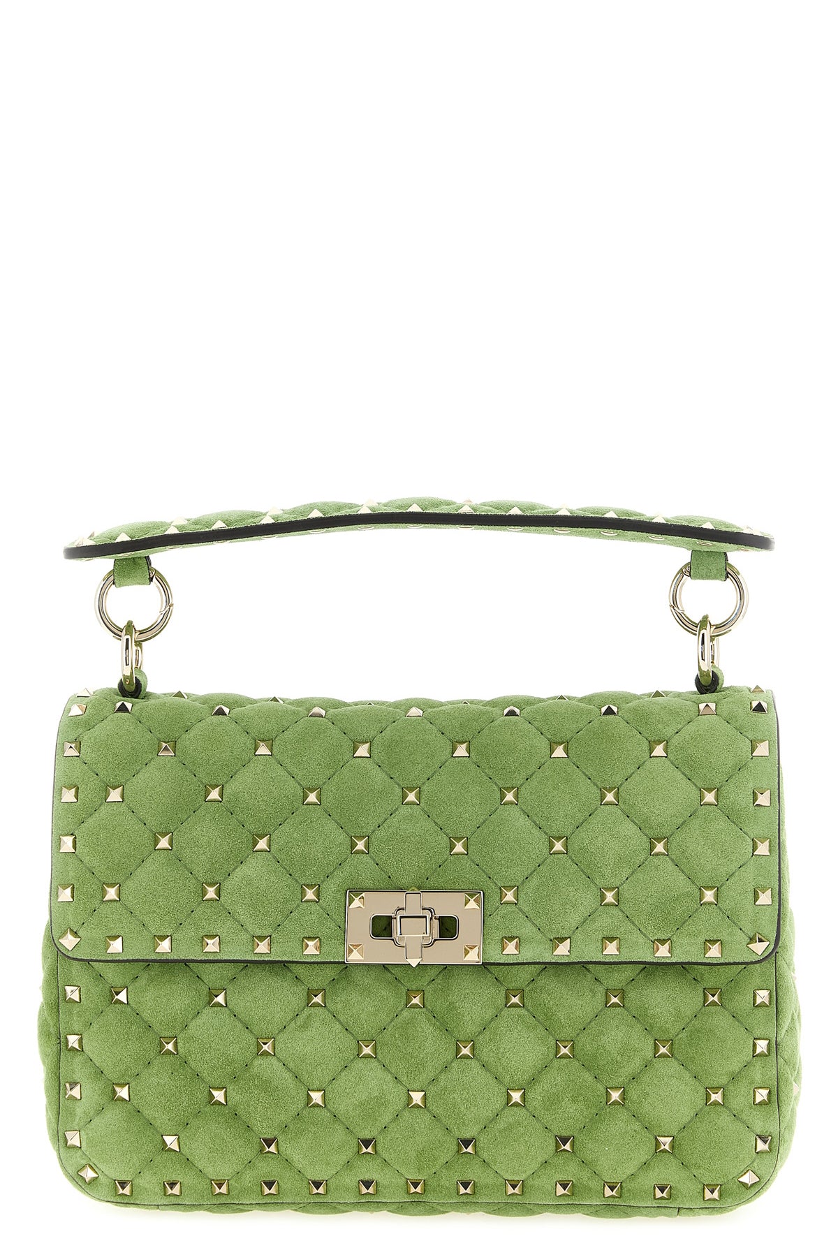 VALENTINO GARAVANI OS rockstud spike medium shoulder bag in quilted suede