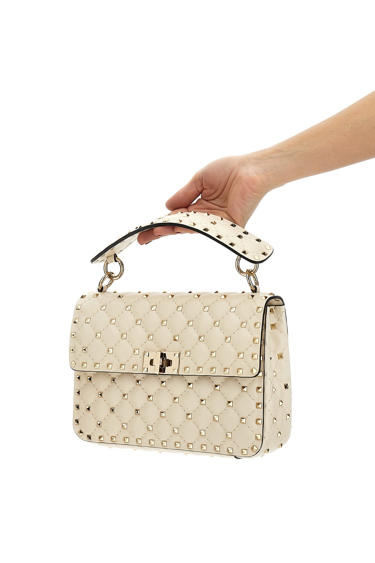 rockstud spike nappa shoulder bag