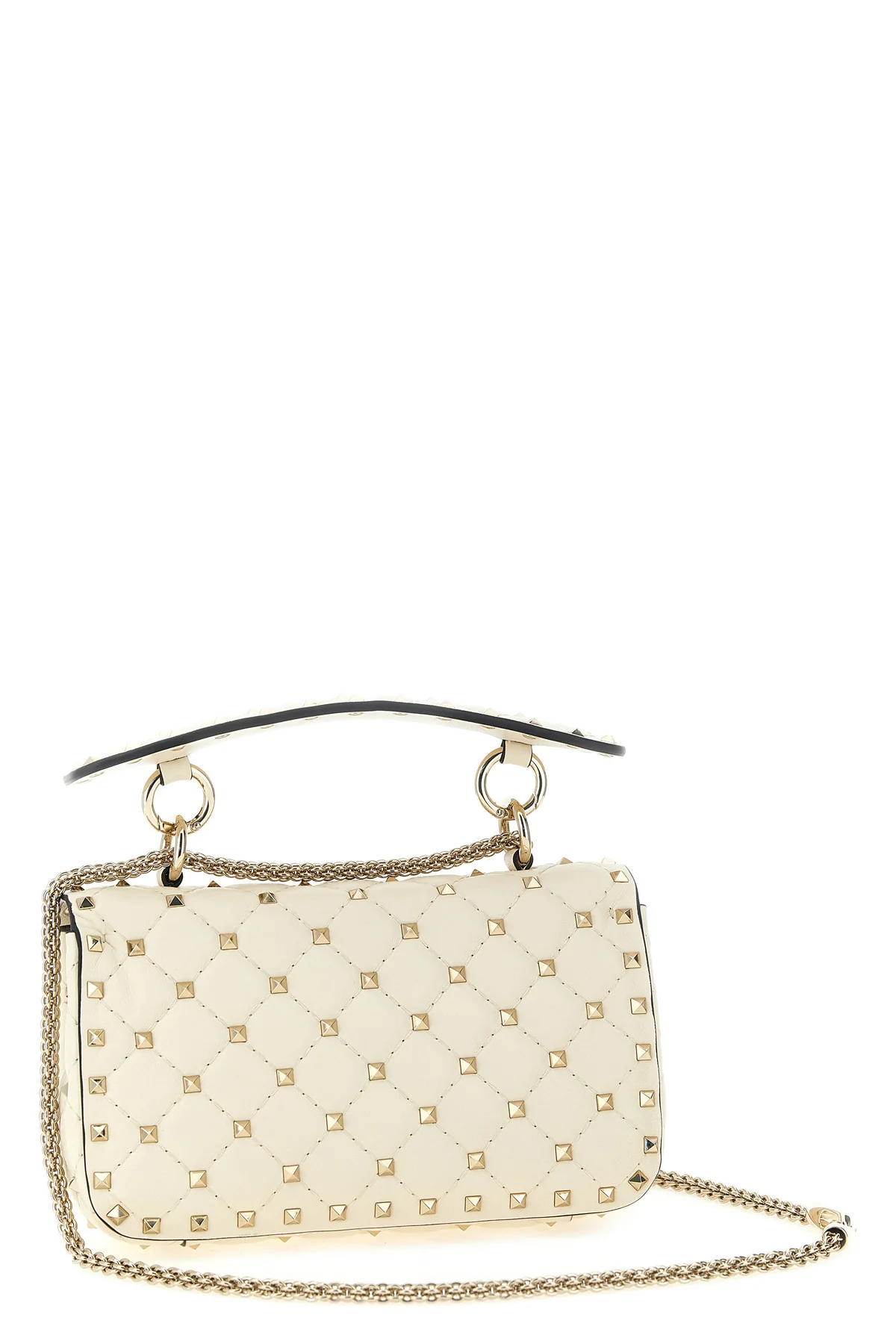 the valentino garavani rockstud spike small shoulder bag in soft lamb nappa is