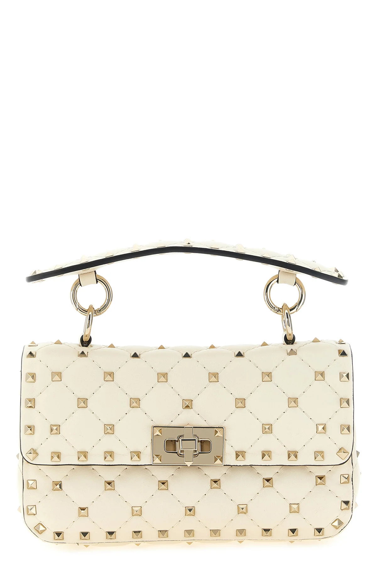the valentino garavani rockstud spike small shoulder bag in soft lamb nappa is