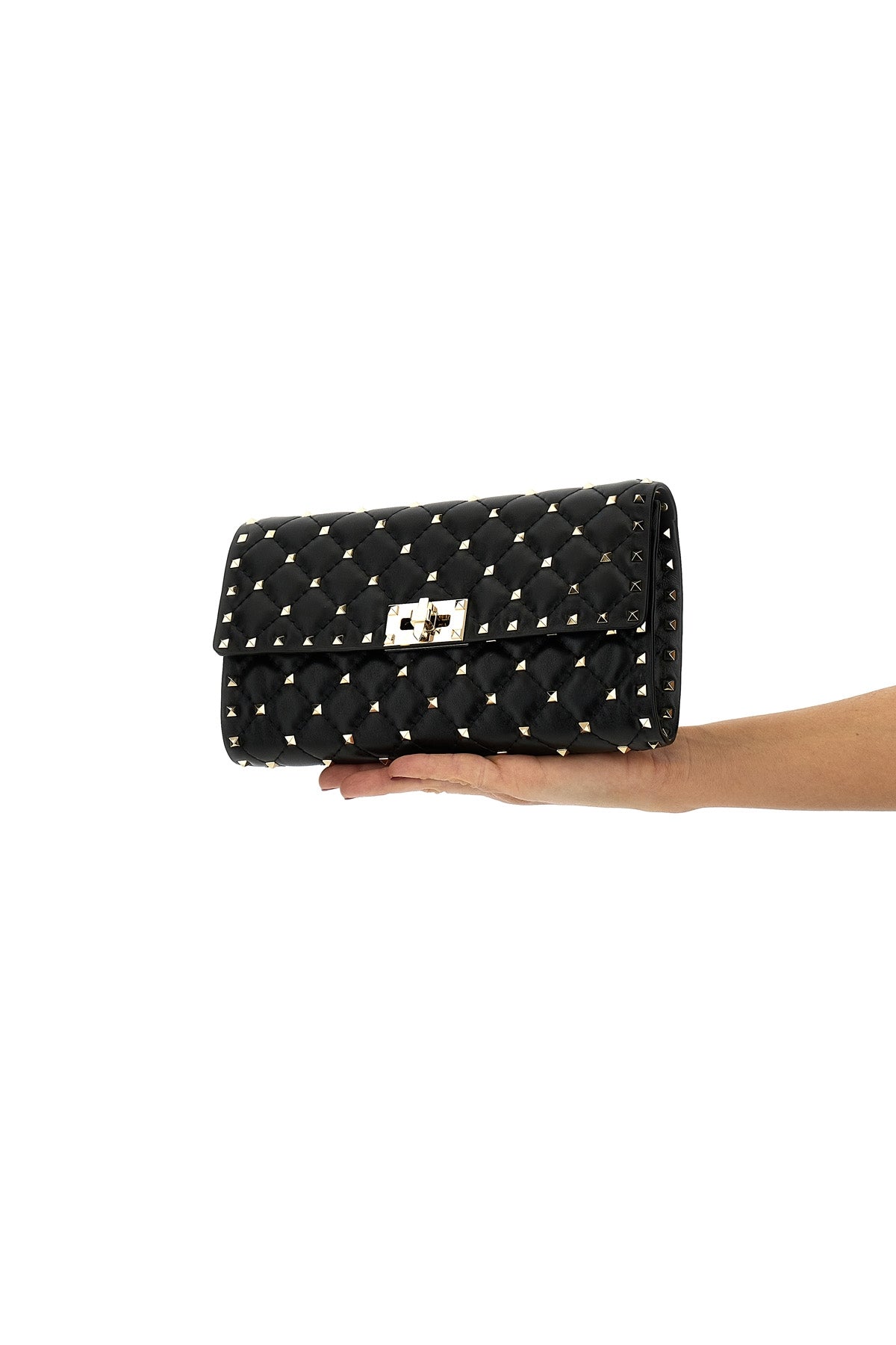 VALENTINO GARAVANI OS rockstud spike quilted nappa leather shoulder bag