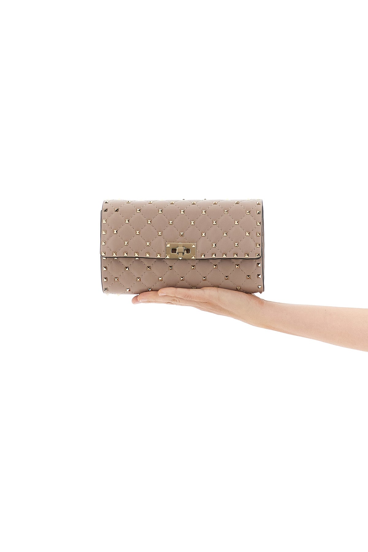VALENTINO GARAVANI OS rockstud spike quilted nappa leather shoulder bag