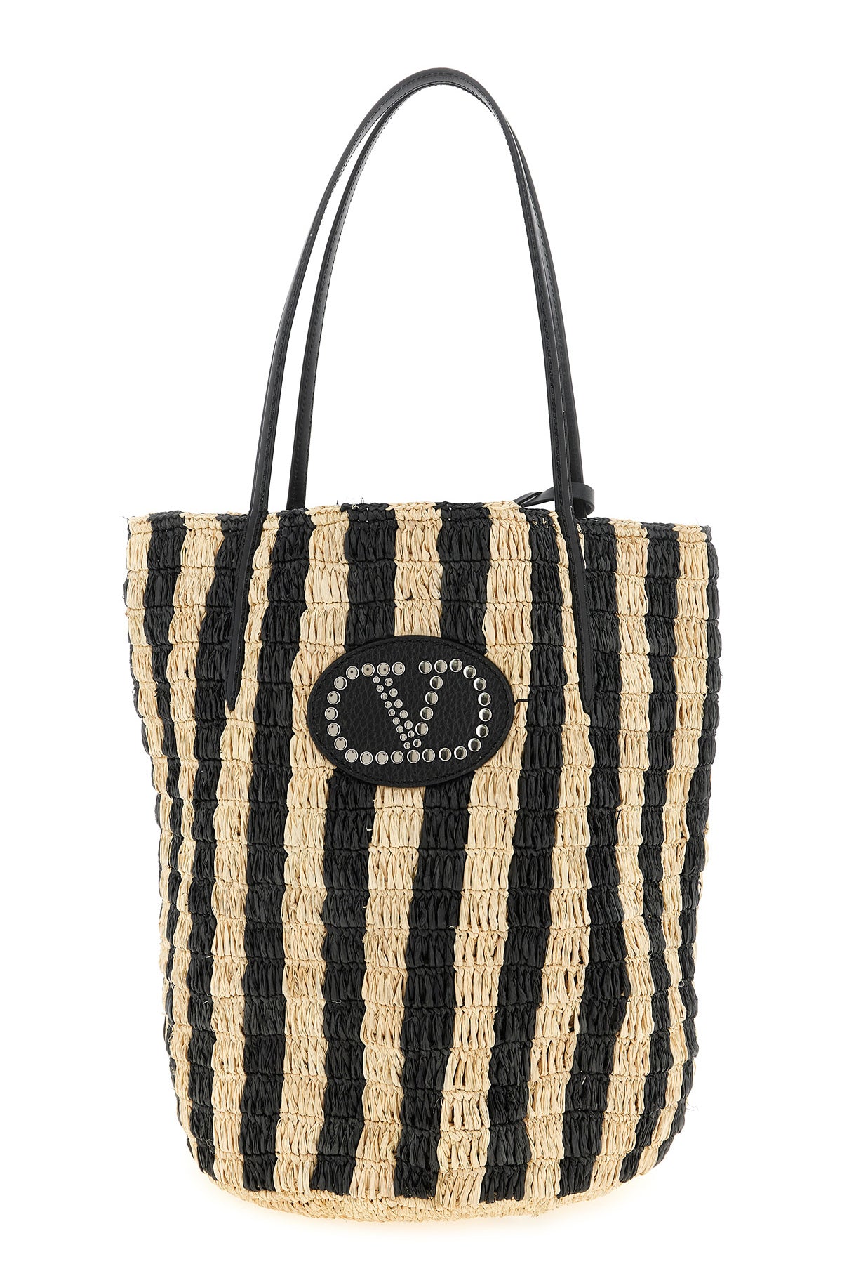 VALENTINO GARAVANI OS hand-woven natural raffia shopping bag