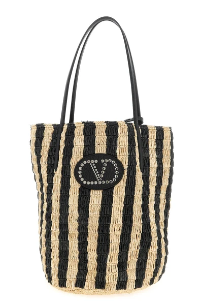 hand-woven natural raffia shopping bag