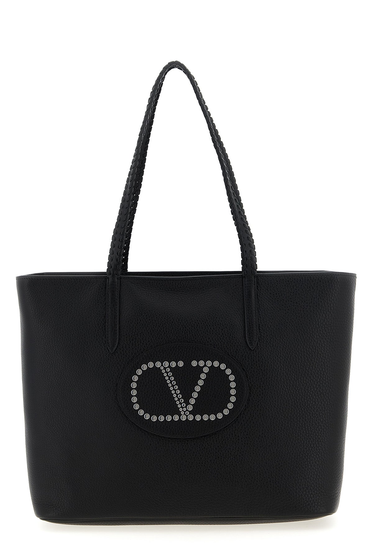 VALENTINO GARAVANI OS nellcôte shopping bag in garnet calfskin leather