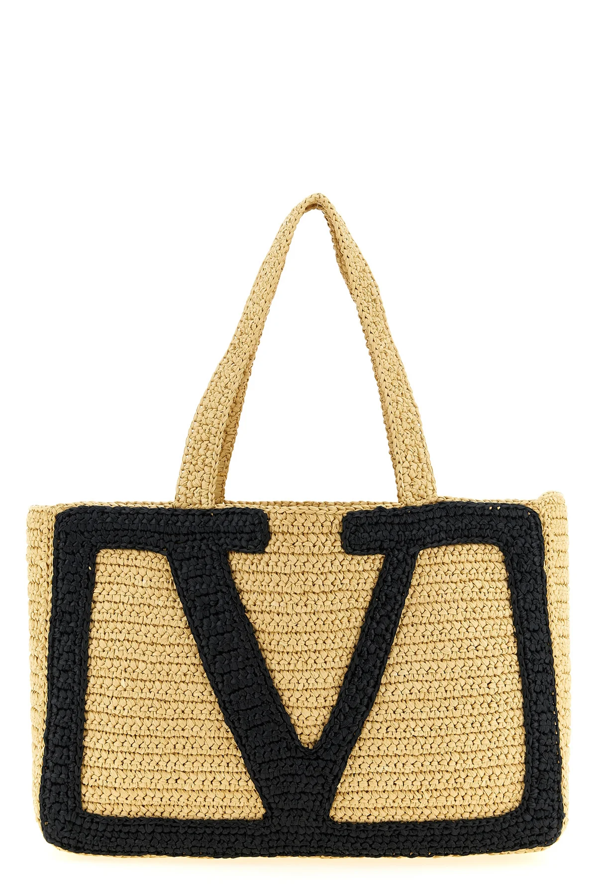 viva superstar large shopping bag in crochet synthetic raffia