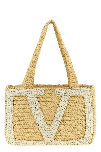medium viva superstar shopping bag in crochet synthetic raffia