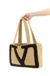 medium viva superstar shopping bag in crochet synthetic raffia