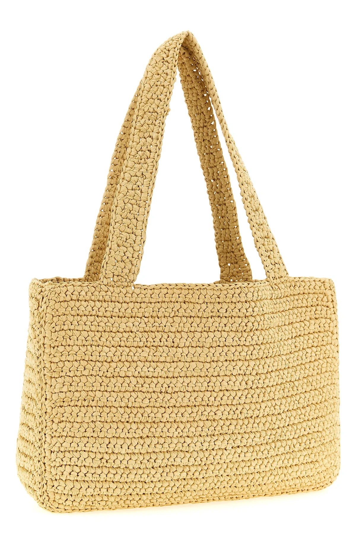 medium viva superstar shopping bag in crochet synthetic raffia