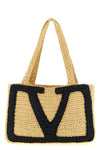 medium viva superstar shopping bag in crochet synthetic raffia