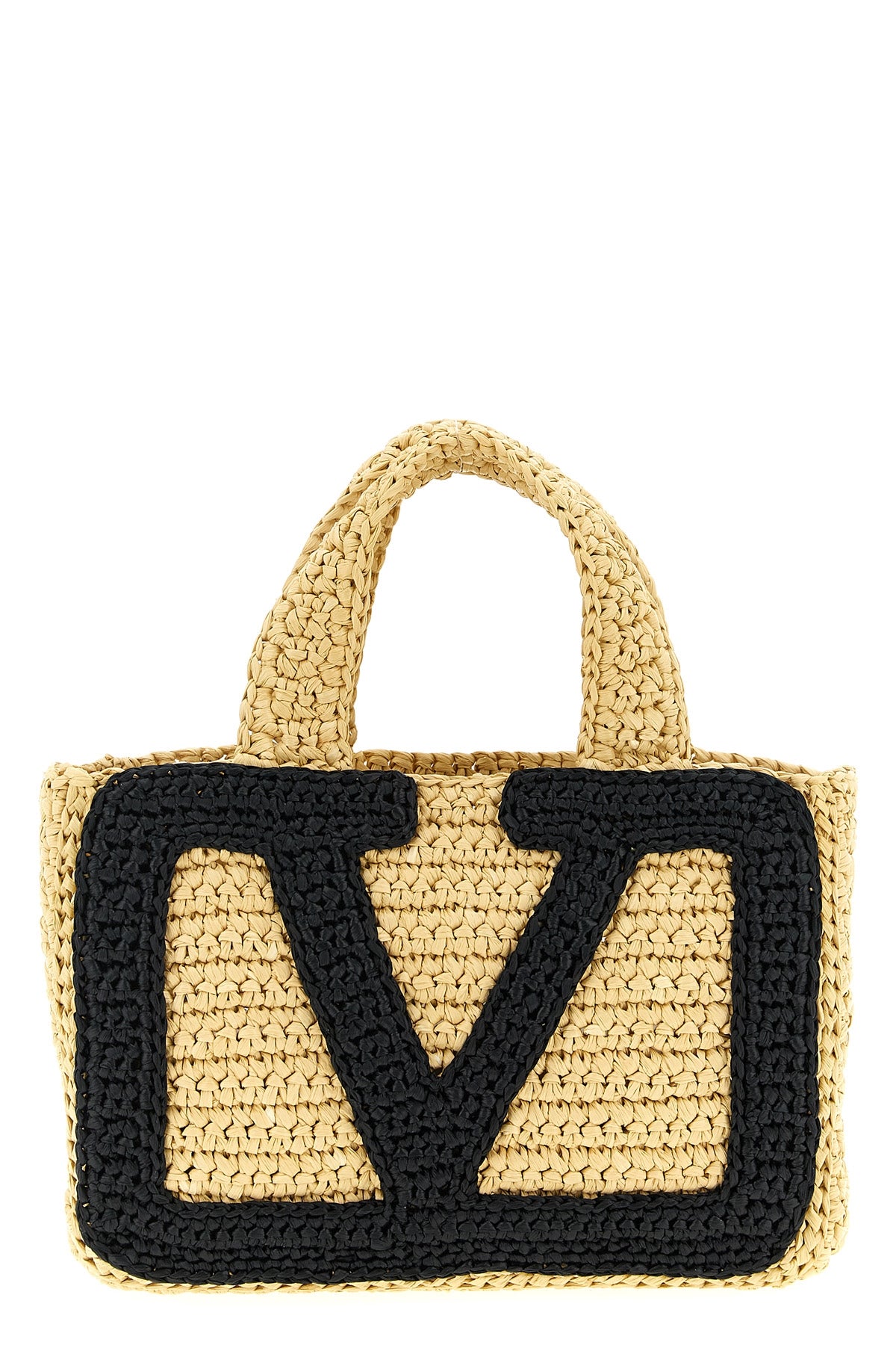 VALENTINO GARAVANI OS small viva superstar crochet synthetic raffia shopping bag