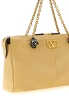 panthea patchwork shoulder bag in glossy nappa leather and matte chevron patte
