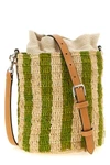 small bucket bag in hand-woven natural raffia