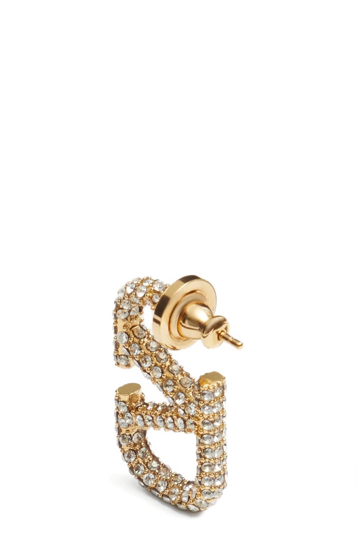 VALENTINO GARAVANI OS 18k gold-finish metal earrings in the shape of a vlogo signature