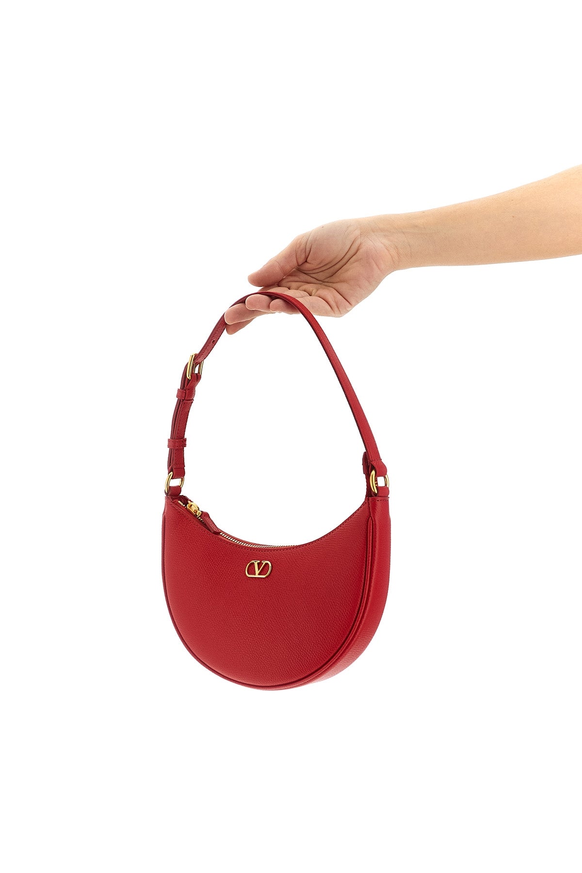 VALENTINO GARAVANI OS mini shoulder bag in garnet calfskin