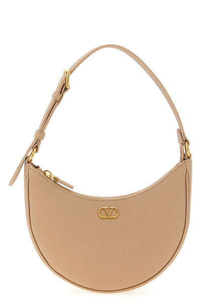 mini shoulder bag in garnet calfskin