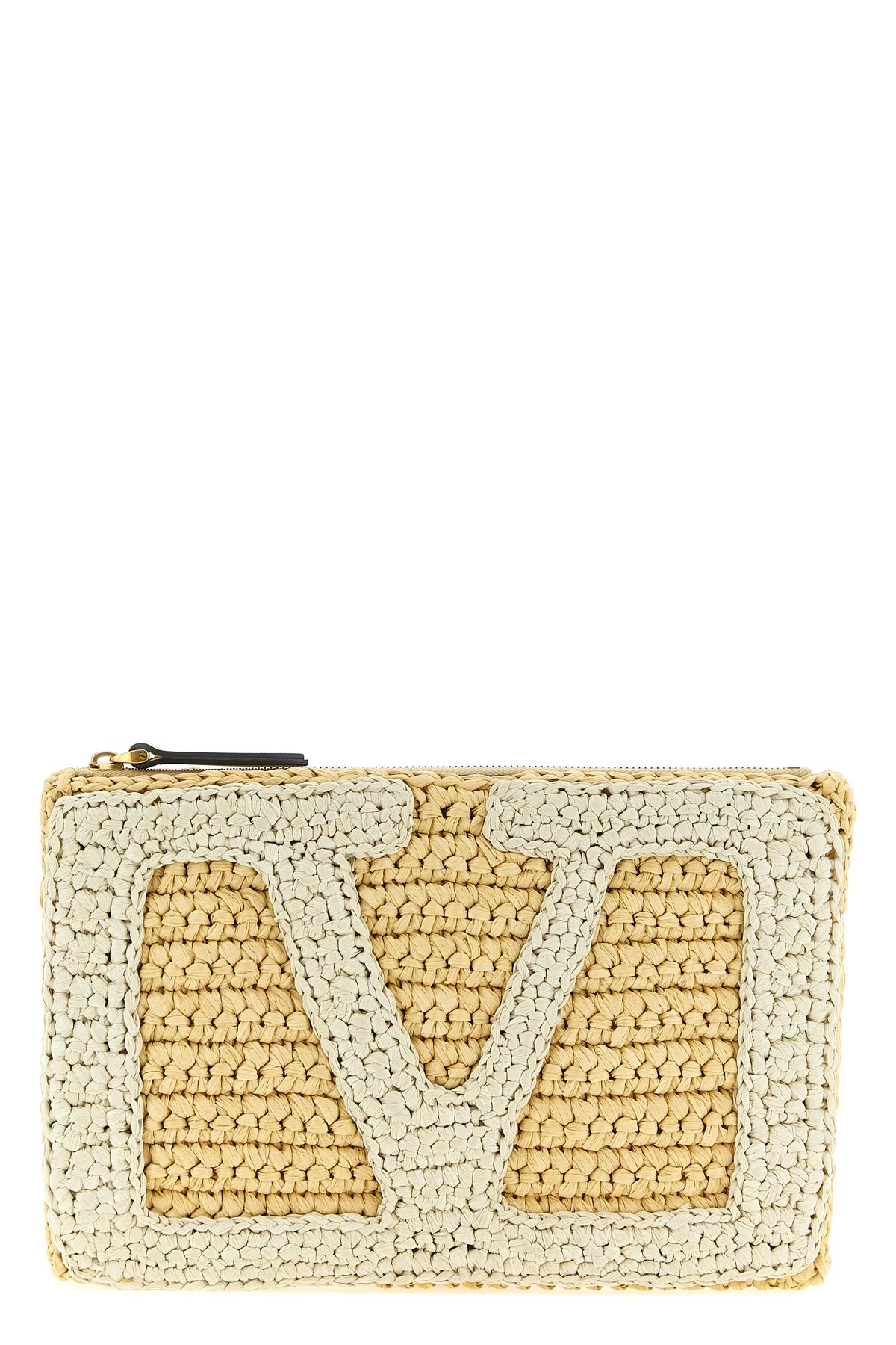 VALENTINO GARAVANI OS viva superstar crochet clutch bag in synthetic raffia