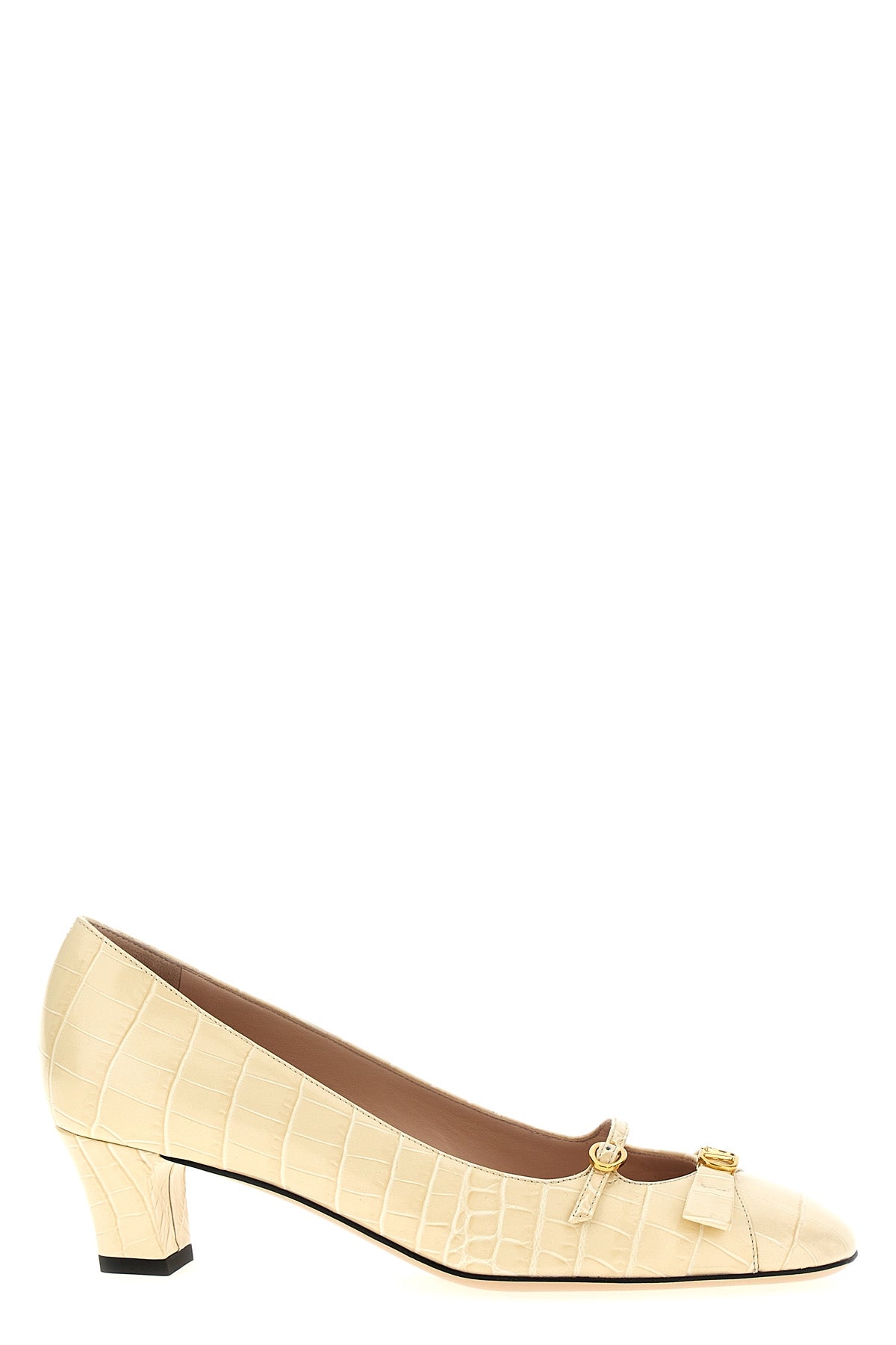 VALENTINO GARAVANI 36 bowow pumps in printed crocodile-effect leather