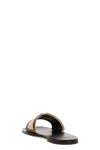two-tone woven canvas sandals and leather vlogo