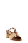 rockstud calf leather slides