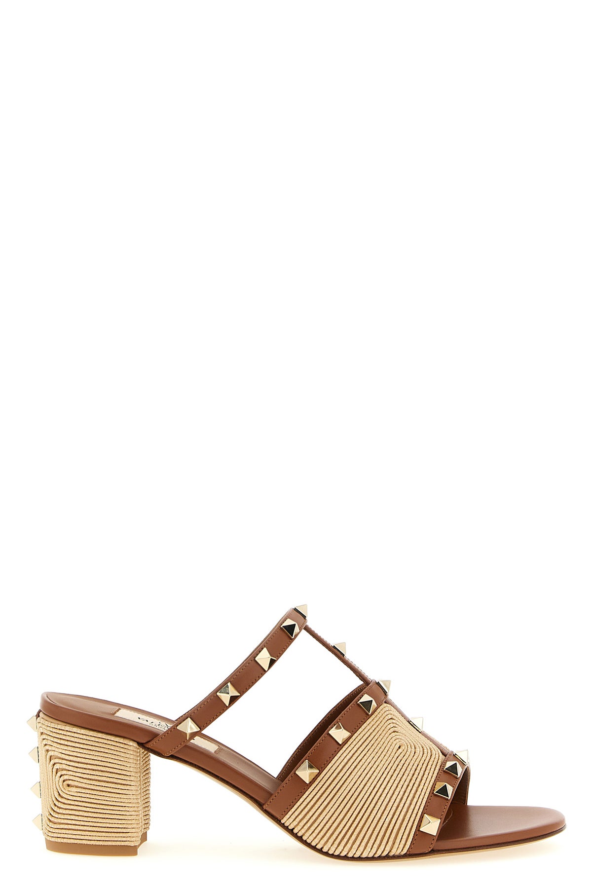 VALENTINO GARAVANI 37 rockstud calf leather slides