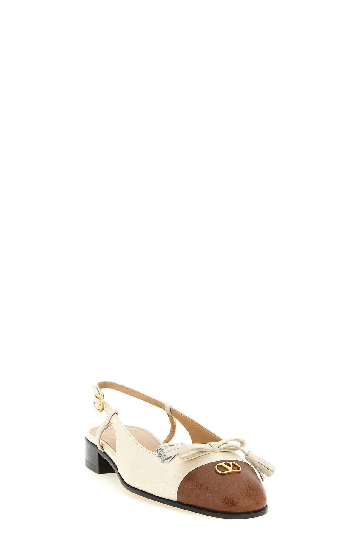 VALENTINO GARAVANI 36 valet du roi two-tone leather slingback ballet flats