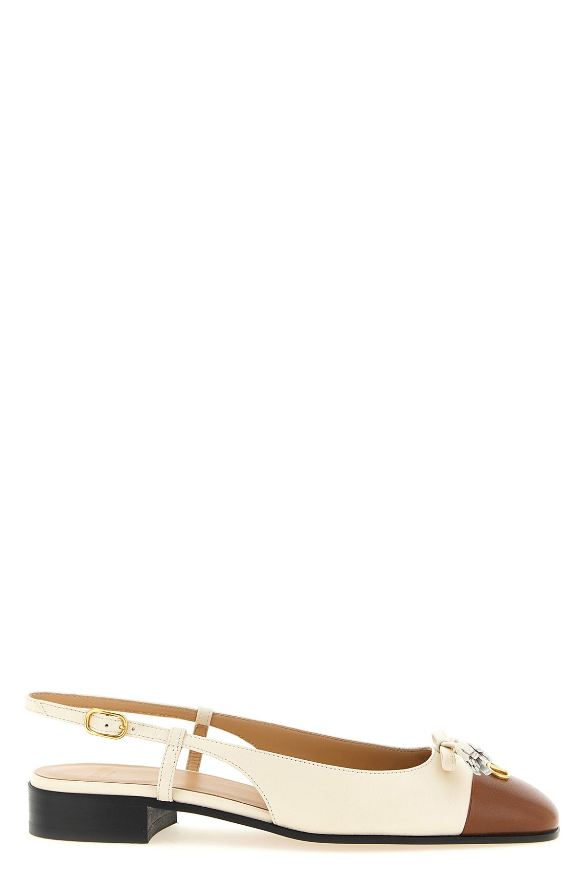 VALENTINO GARAVANI 36 valet du roi two-tone leather slingback ballet flats