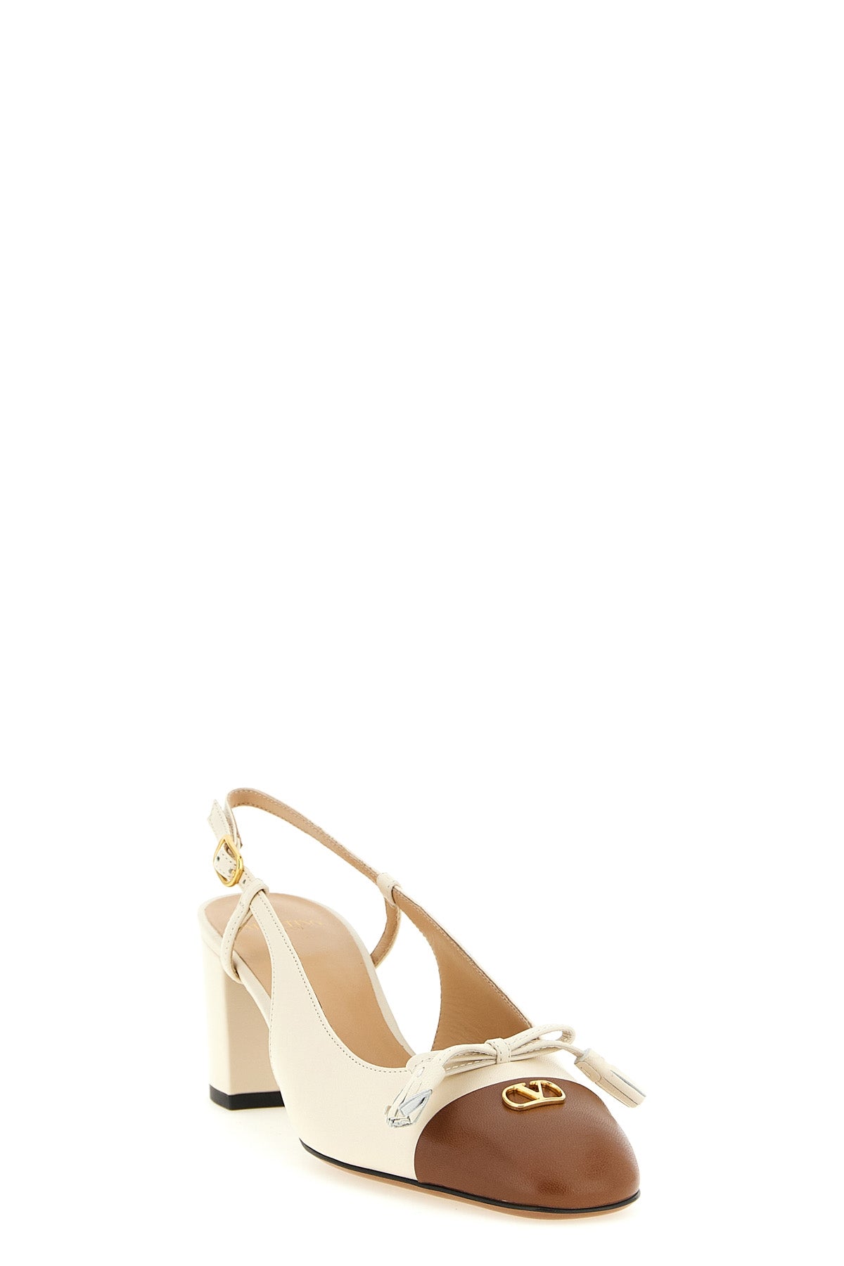 valet du roi two-tone leather slingback