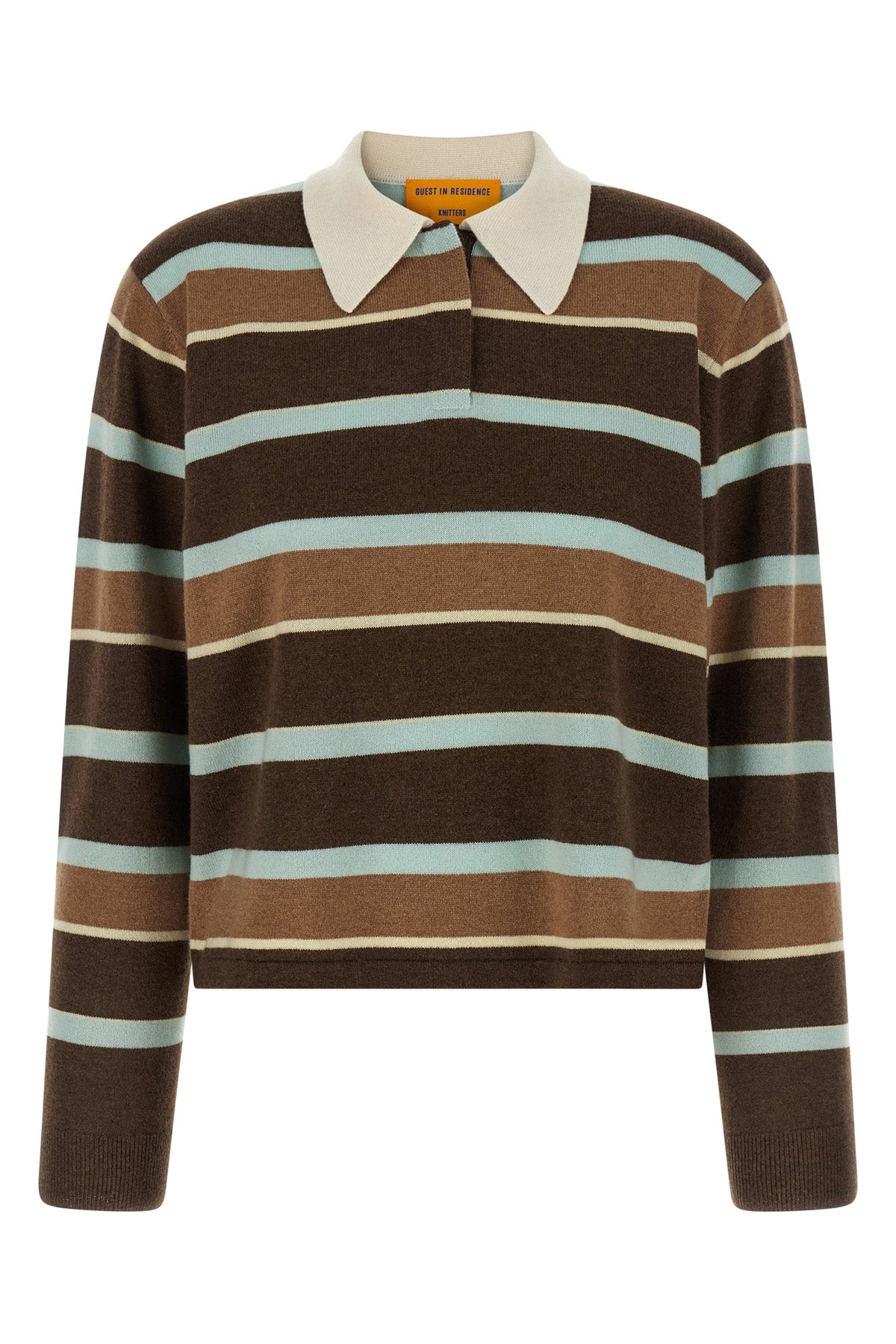 GUEST IN RESIDENCE M cropped stripe rugby cashmere sweater